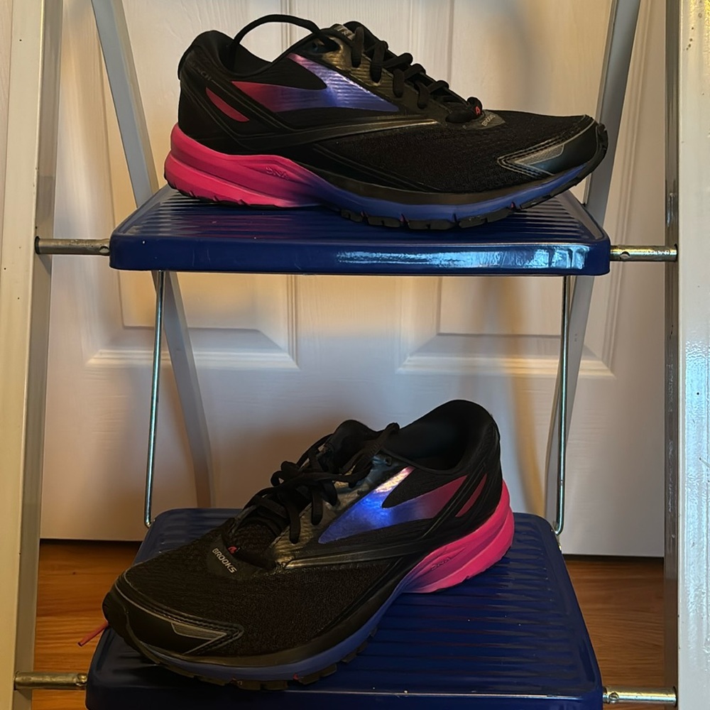 Brooks Launch 4 Black Pink Purple Blue Running Shoes